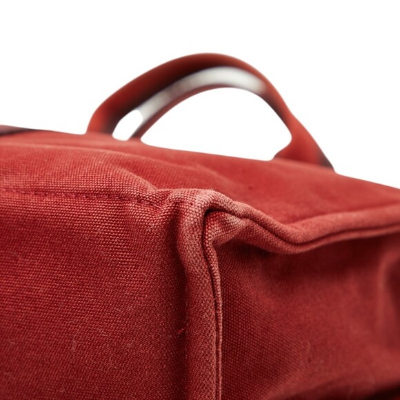 Hermes Foul Tote MM Bag Handbag Red Canvas Women's HERMES - Picture 6 of 9